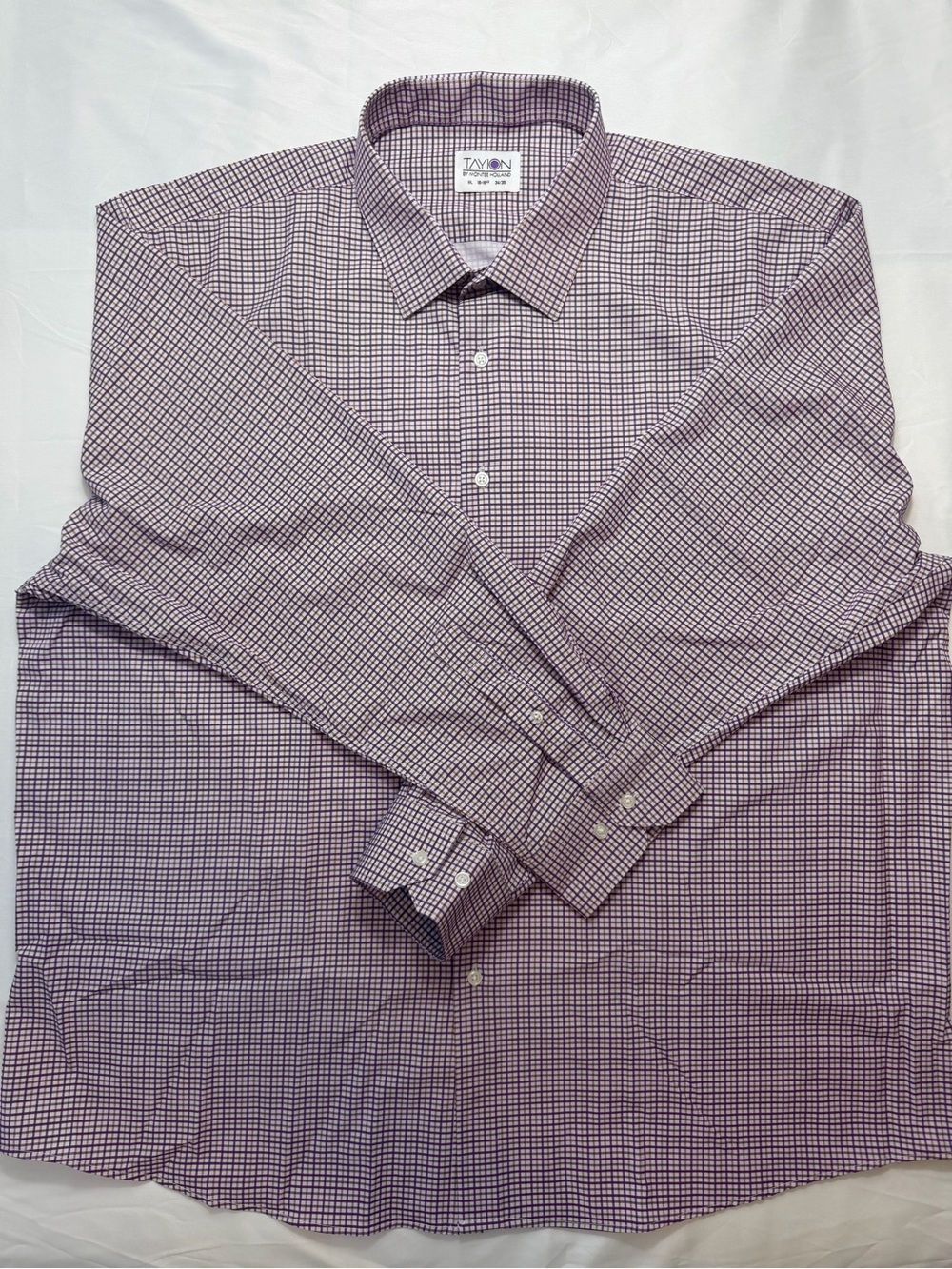 Taylor XXL Men's Purple Check Dress Shirt - NWOT